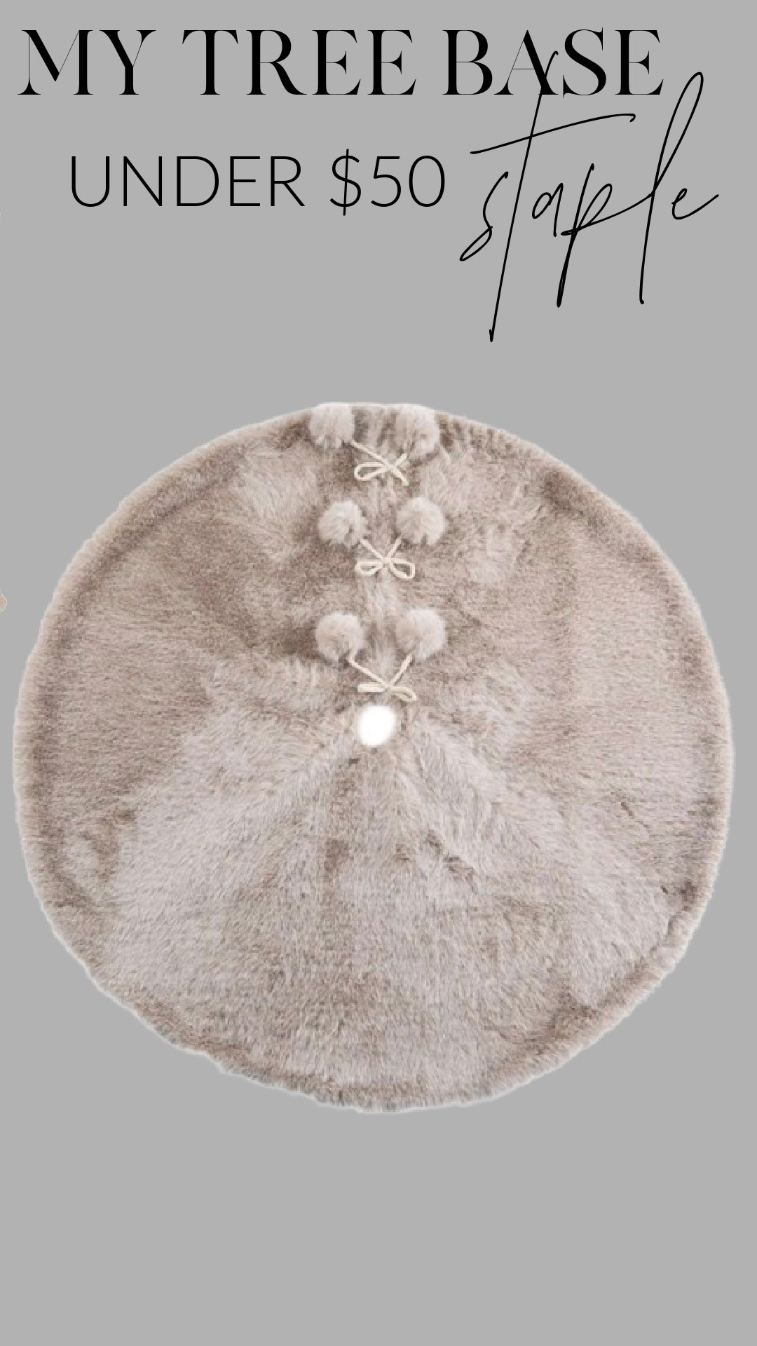 This is the base I’m using to start my tree decor this year. It adds the perfect soft, neutral foundation and works with any style or color palette. Shop this exact tree skirt before it sells out — it’s under $50 and such a staple.
#LTKHolidayHome #LTKFinds 

#LTKFindsUnder50 #LTKHoliday #LTKHome