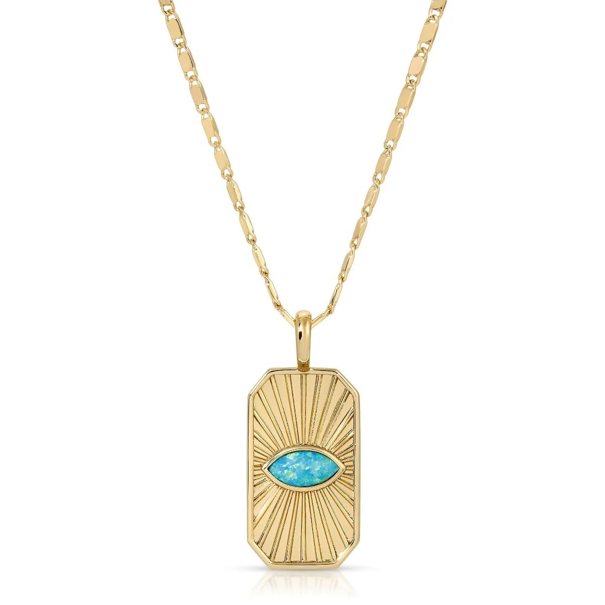 Radiant Eye pendant - Blue Opal | Elizabeth Stone Jewelry