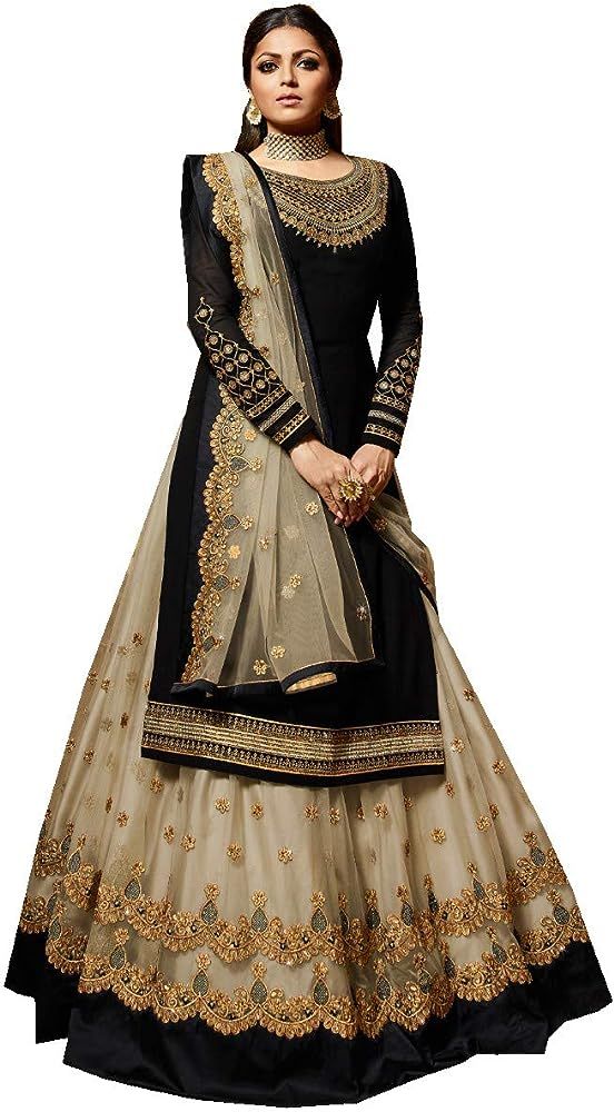 Delisa New Indian/Pakistani Eid Special Party/Ethnic wear Georgette Straight Ghagra Style Salwar ... | Amazon (US)