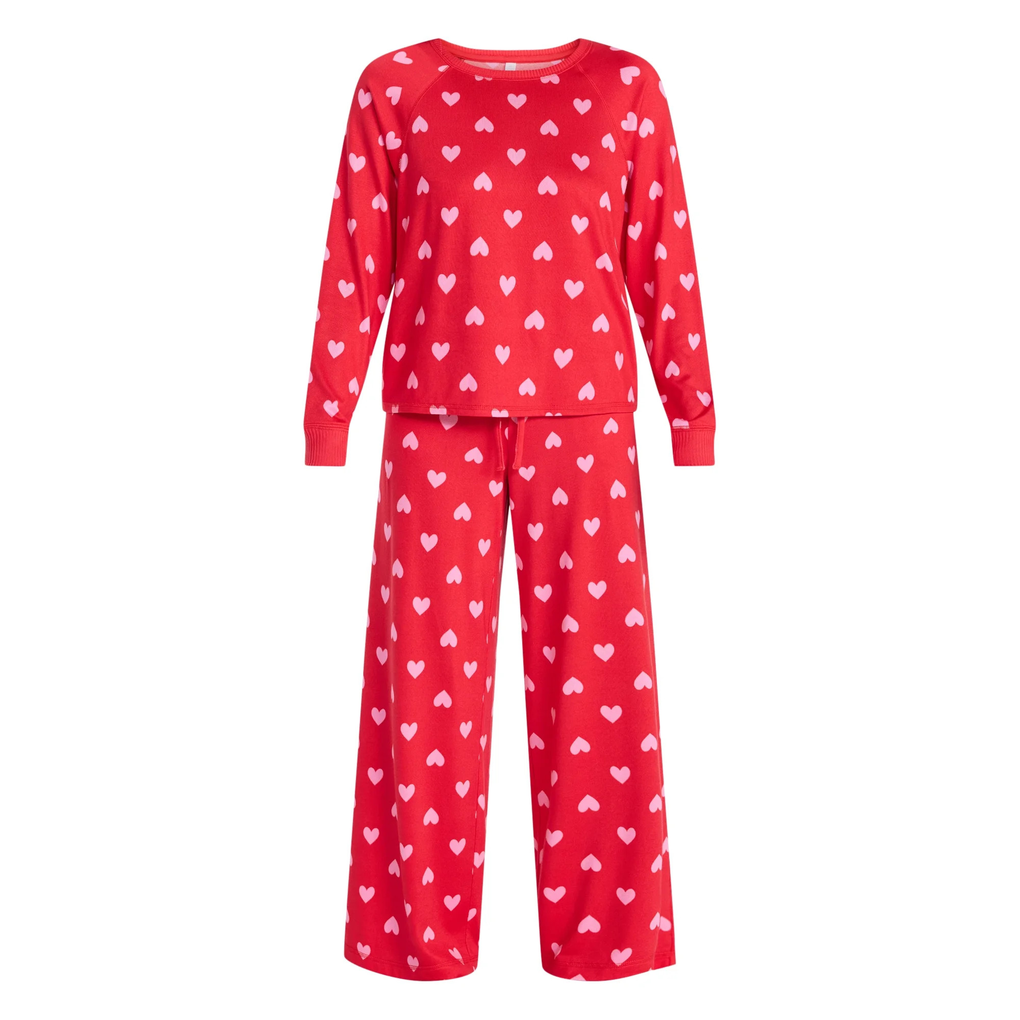 Joyspun Women's Cozy Lounge Collection Hacci Long Sleeve Top and Pants Pajama Set, 2-Piece, Sizes... | Walmart (US)