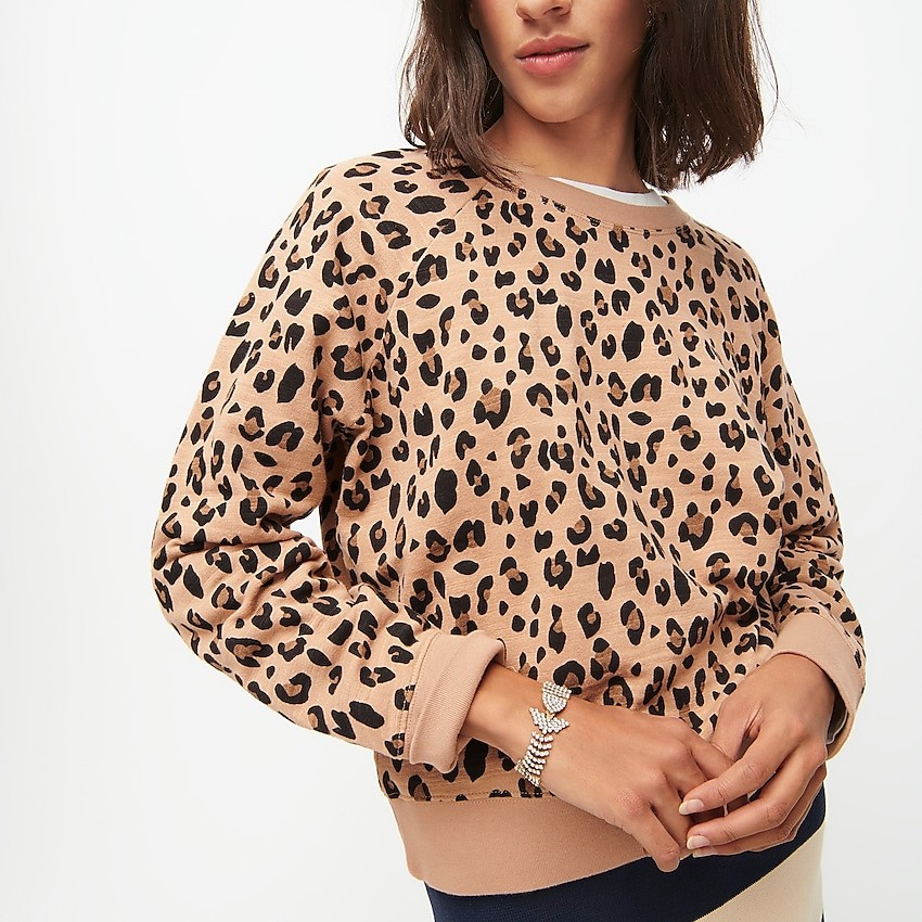 Vintage cotton terry crewneck sweatshirt in leopard print | J. Crew US