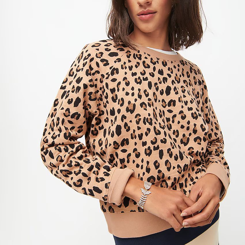 Vintage cotton terry crewneck sweatshirt in leopard print | J.Crew US