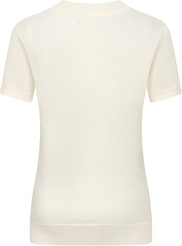 OXKNIT Women's Knitted T-Shirt Short Sleeve, 1960s Mod Style Hand-Drawn Dog Pattern Crewneck Tops... | Amazon (US)