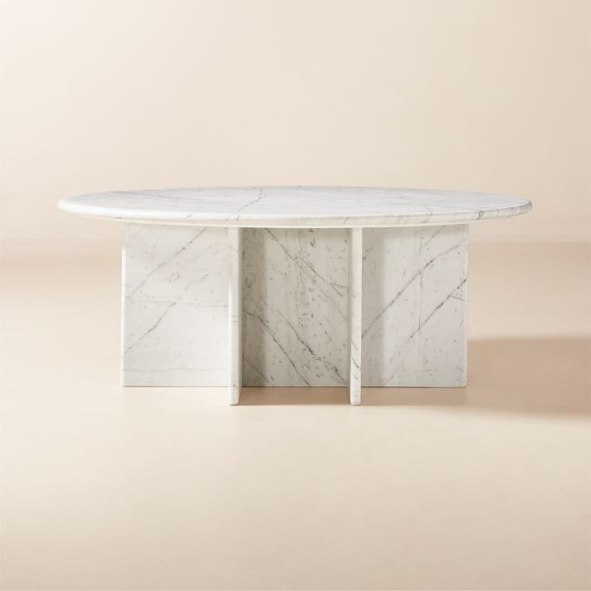 Pasar 42"" White Marble Coffee Table | CB2