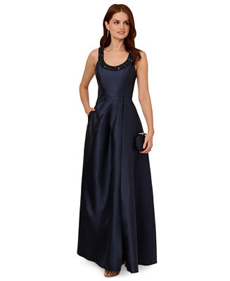 Women's Embellished-Neck Sleeveless Gown | Macy's