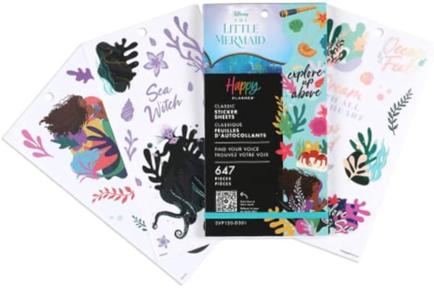 Happy Planner Disney The Little Mermaid, Classic Sticker Sheets, 647 pieces | Amazon (US)