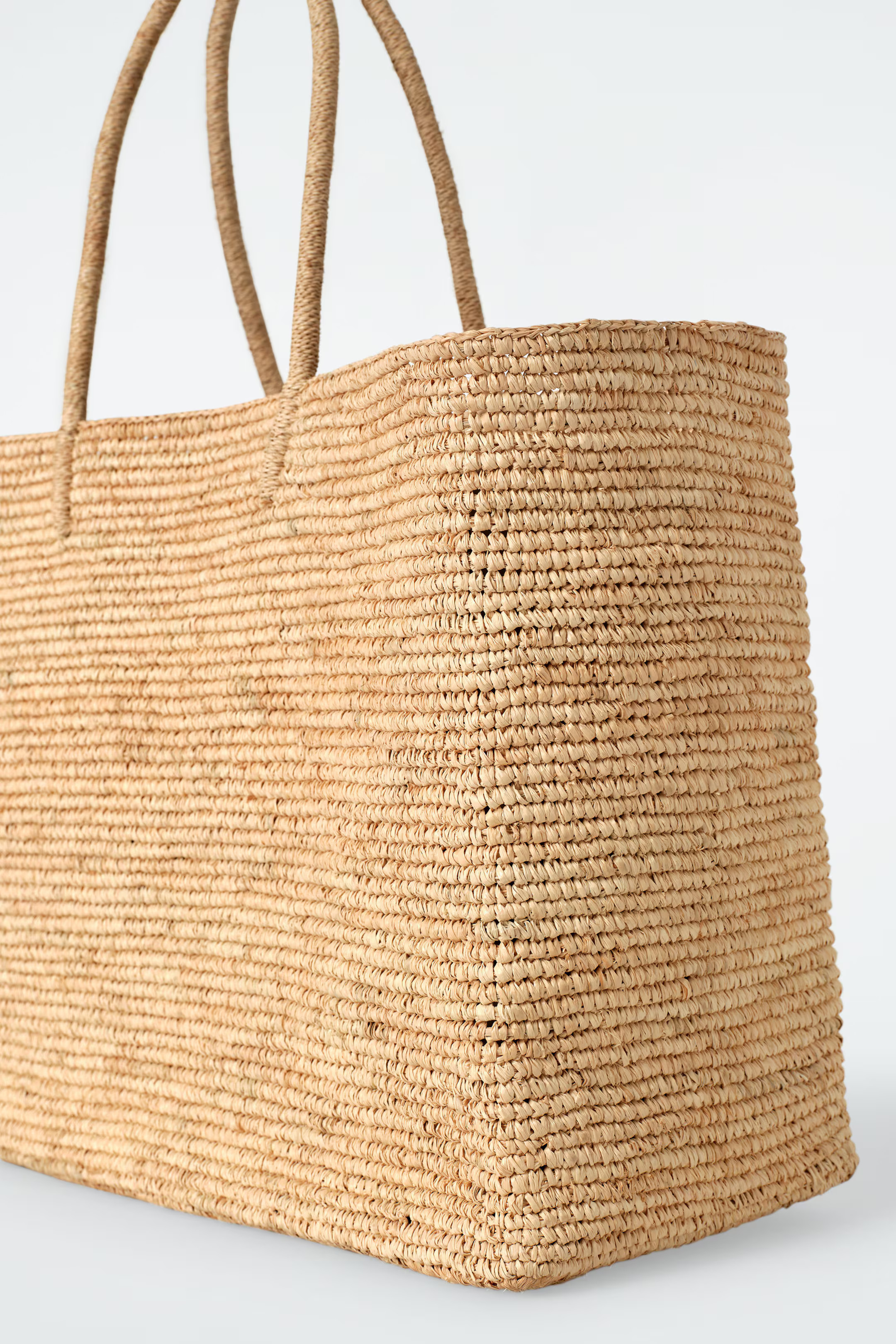 OVERSIZED HAND-WOVEN TOTE BAG - RAFFIA - BEIGE | COS UK