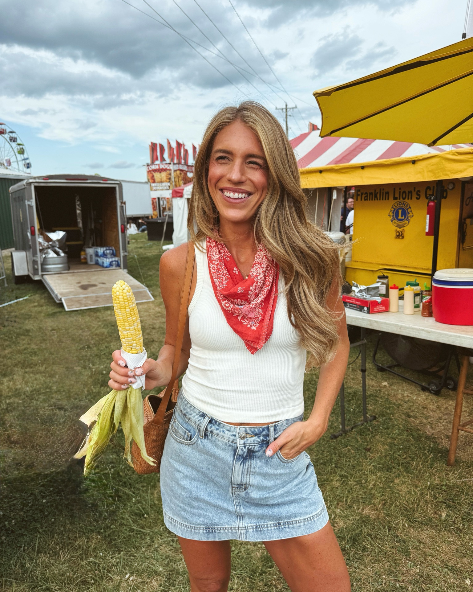 What I wore to the county fair. This denim skirt is an amazing fit and price. I’m wearing my true size, size 6. I am wearing size small tall in the tank. My bandana is old from American Eagle Eagle. I linked similar options.

Summer outfit, fair outfit, country concert outfit

#LTKootd #LTKTall #LTKdayinmylife
