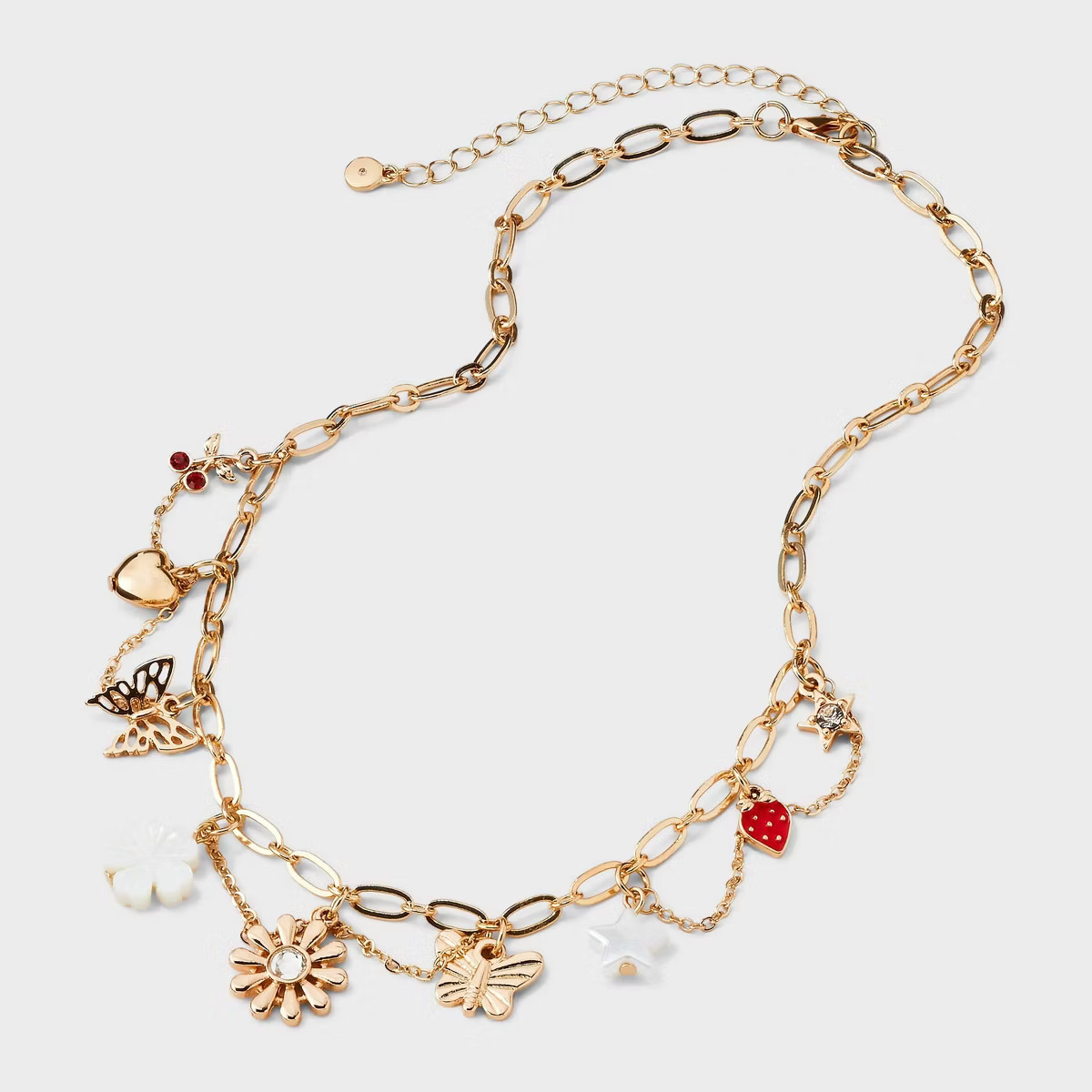 Butterfly, Shell Flower and Acrylic Star Charm Necklace - Wild Fable™ Gold | Target