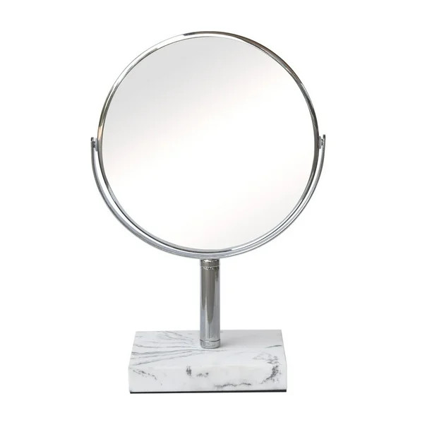 Better Homes & Gardens Faux Marble Double-Sided Vanity Mirror, White | Walmart (US)