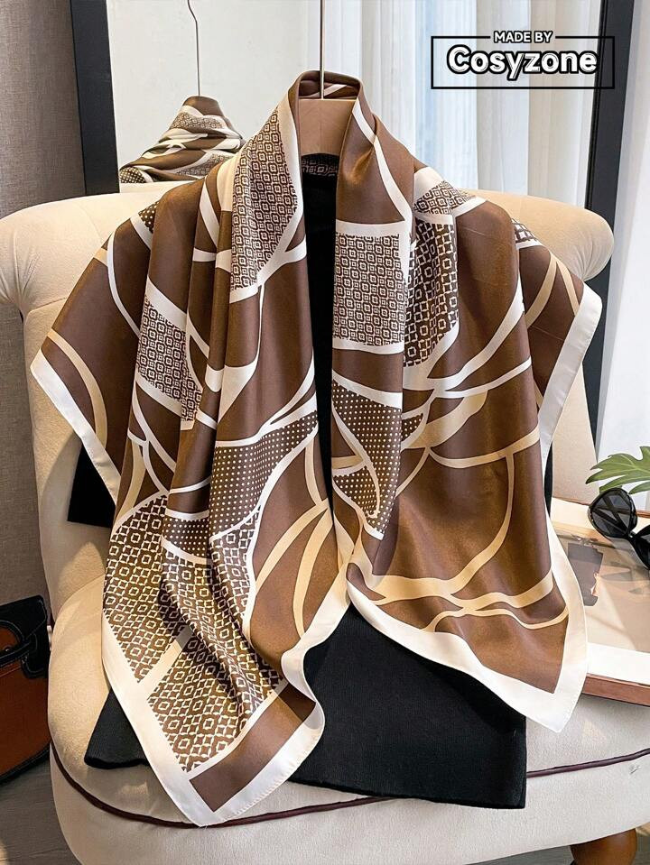 1pc Ladies' 90 Twill Elegant Stylish Minimalist Bandana Printed Scarf | SHEIN