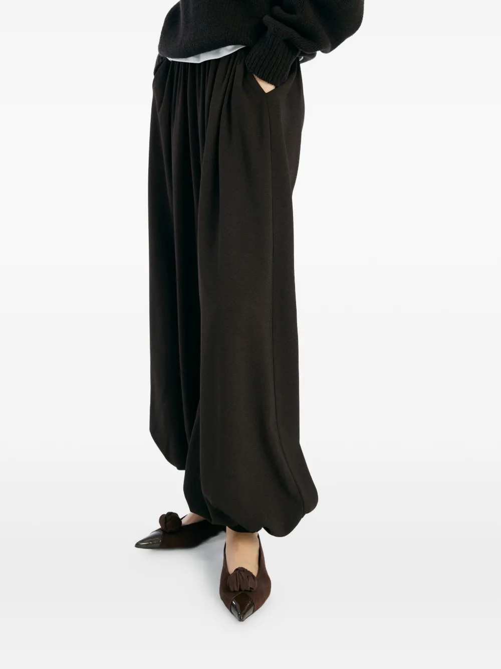 ROTATE BIRGER CHRISTENSEN balloon pleated trousers - Brown | Farfetch Global