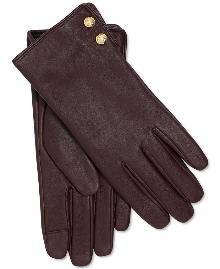 Lauren Ralph Lauren Women's Leather Touchscreen Gloves & Reviews - Hats, Gloves & Scarves - Handb... | Macys (US)