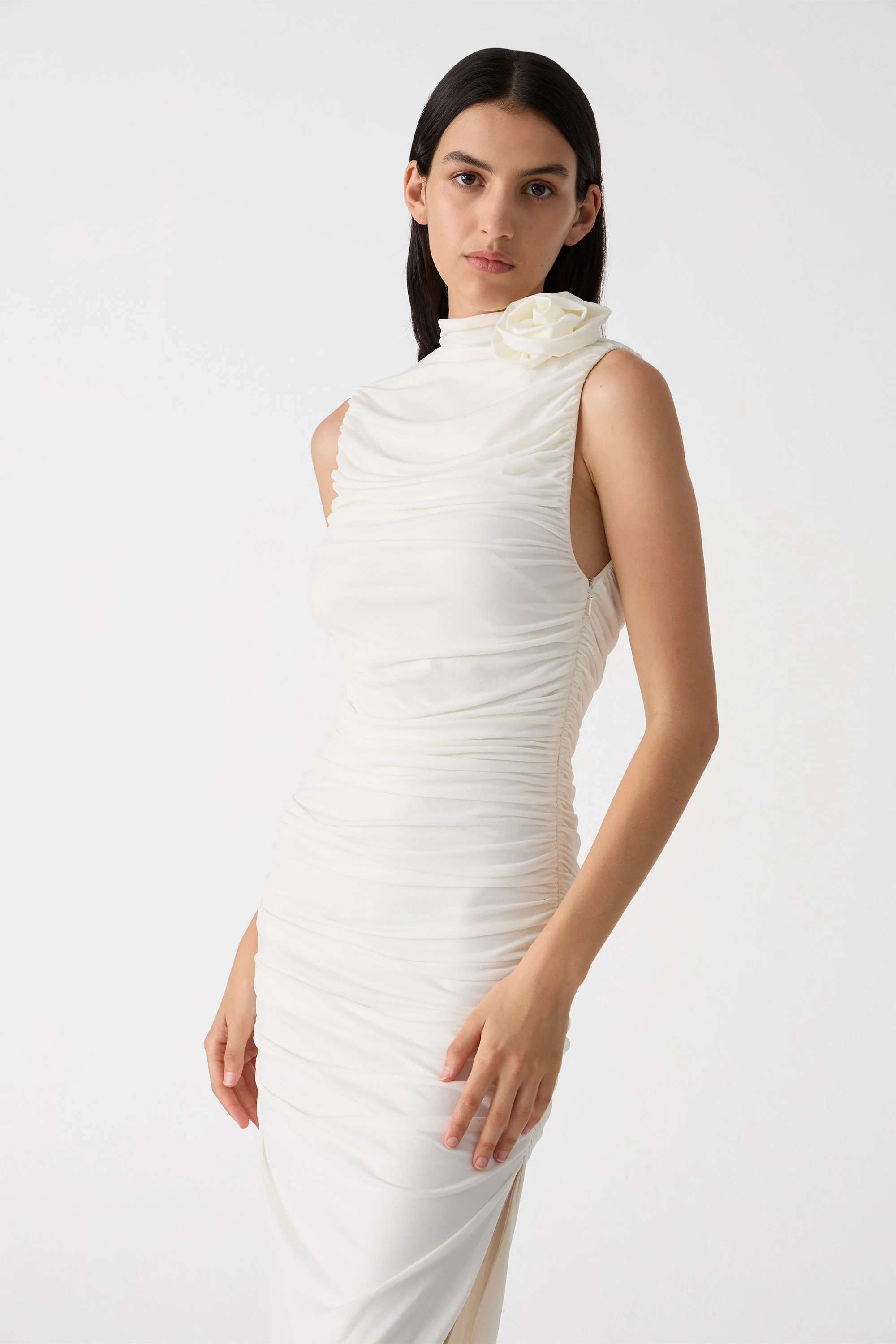 FRANKIE MATTE JERSEY MIDI DRESS | MISHA