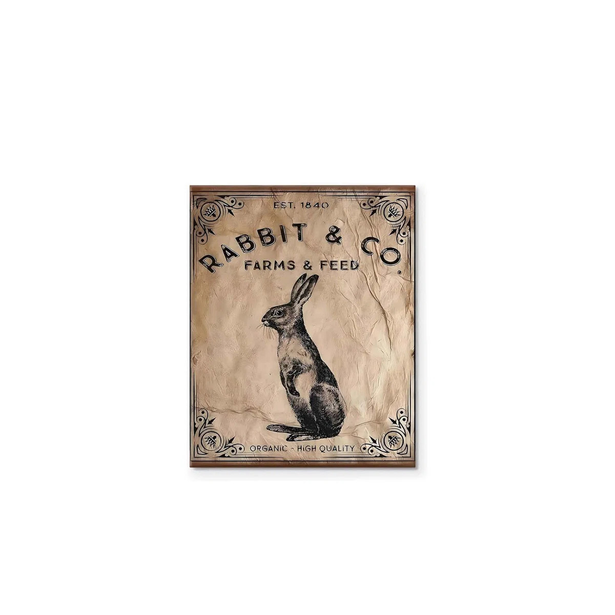 Easter Canvas Wall Art, Vintage Rabbit Farm Pictures Print Framed Art, Retro Organic Bunny Feed P... | Wayfair North America