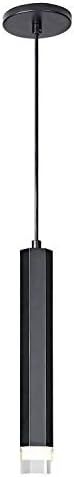 MOTINI 1-Light LED Pendant Light Adjustable Height Mini Modern Black Pendant Light Fixture for Ki... | Amazon (US)
