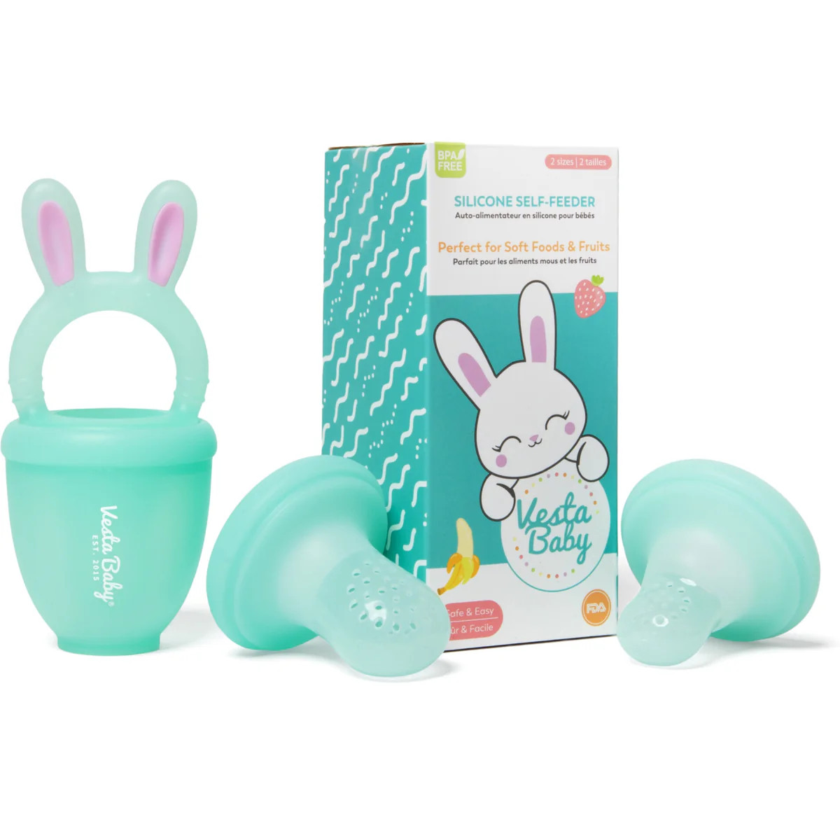 Soft Silicone Fruit Feeder Food Nibbler Teether Set | Vesta Baby