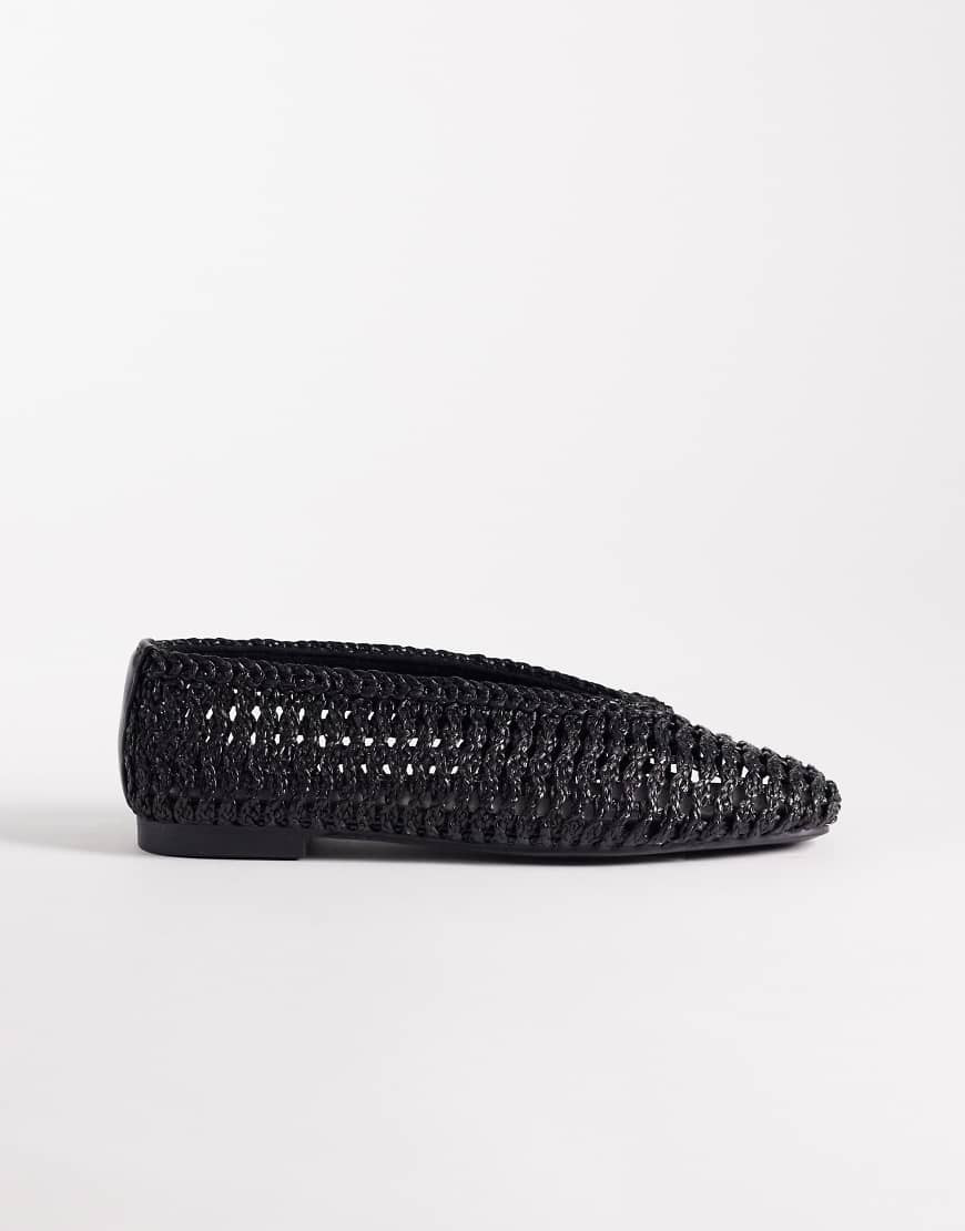 ASOS DESIGN Lioness weave ballets in black | ASOS (Global)