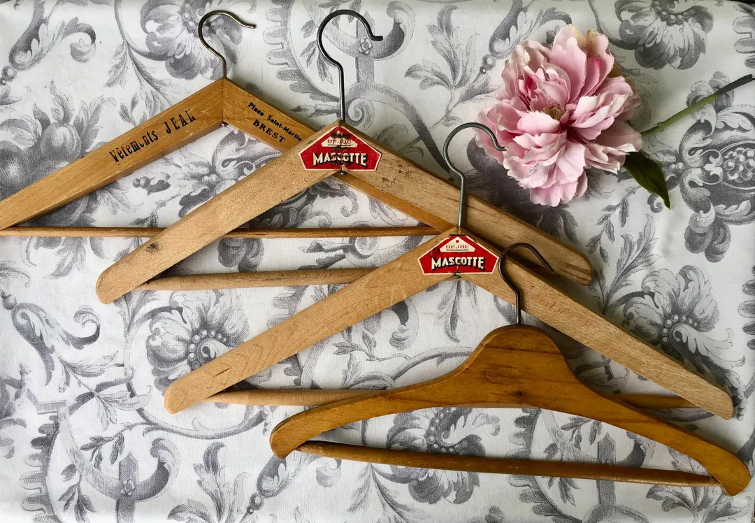 Four French Vintage Wooden Clothes Hangers / Fabulous 1920s5 to 50s Hangers / Different Styles, T... | Etsy (US)