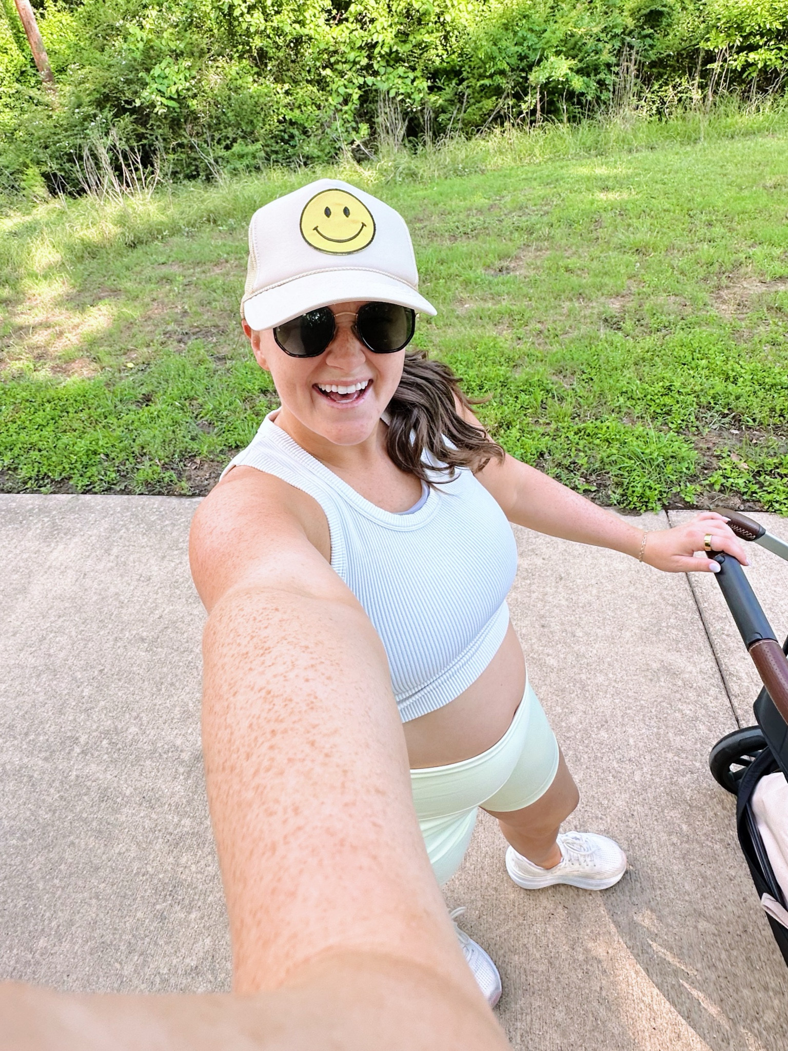 comfy workout fit!! 
size large in both, but definitely could have done a medium in the biker shorts but kept the large so it will fit the bump all the way through! 

#LTKActive #LTKBump