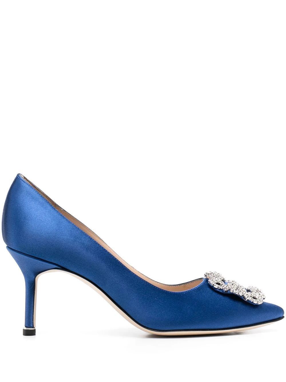 Manolo Blahnik Hangisi 60mm crystal-buckle Pumps - Farfetch | Farfetch Global