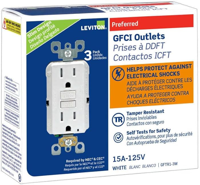 Leviton Smartest Self-Test SmartlockPro Slim GFCI Tamper-Resistant Receptacle with LED Indicator ... | Amazon (US)
