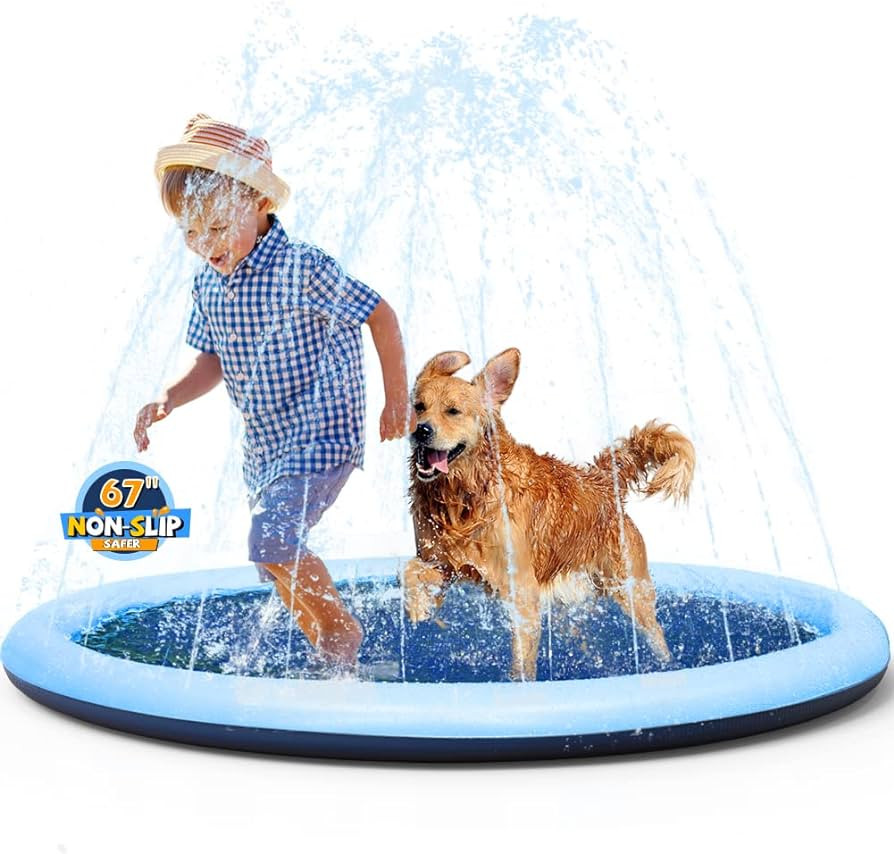 VISTOP Non-Slip Splash Pad for Kids and Dog, Thicken Sprinkler Pool Summer Outdoor Water Toys - F... | Amazon (US)