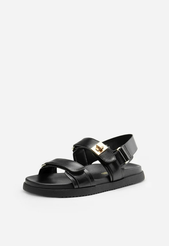 Hook And Loop Straps Flat Sandal | JustFab