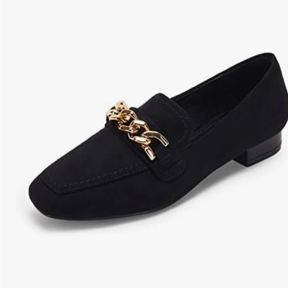 Elegant Black Loafers with Gold Chain Detail | Poshmark