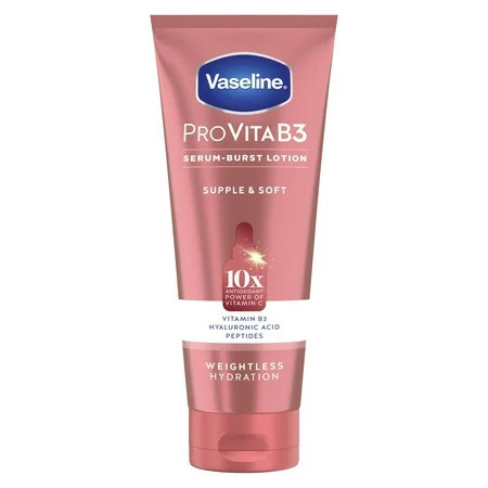 Vaseline Pro VitaB3 Serum Burst Hydrating Lotion Lightweight 10x Antioxidant Power of Vitamin C with Vitamin B3, Hyaluronic Acid & Peptides, 7.5 oz | Walmart (US)