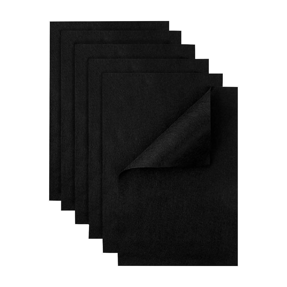 HaoFeiJH Black Felt Fabric Sheets - 6PCS Felt Squares - 8x12 1 Colors Soft Felt Squares, 1.5mm fo... | Amazon (US)