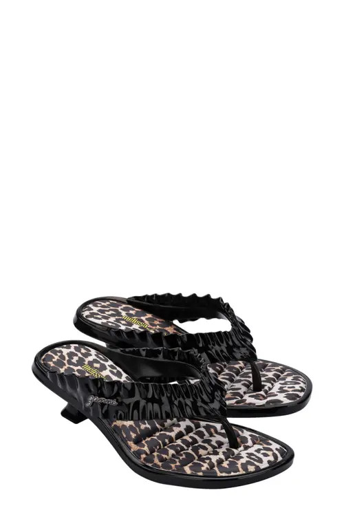 Melissa x Ganni Kitten Heel Flip Flop in Black at Nordstrom, Size 6 | Nordstrom