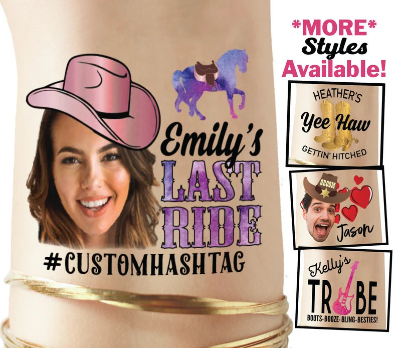 Western bachelorette party tattoos cowgirl bachelorette | Etsy | Etsy (US)