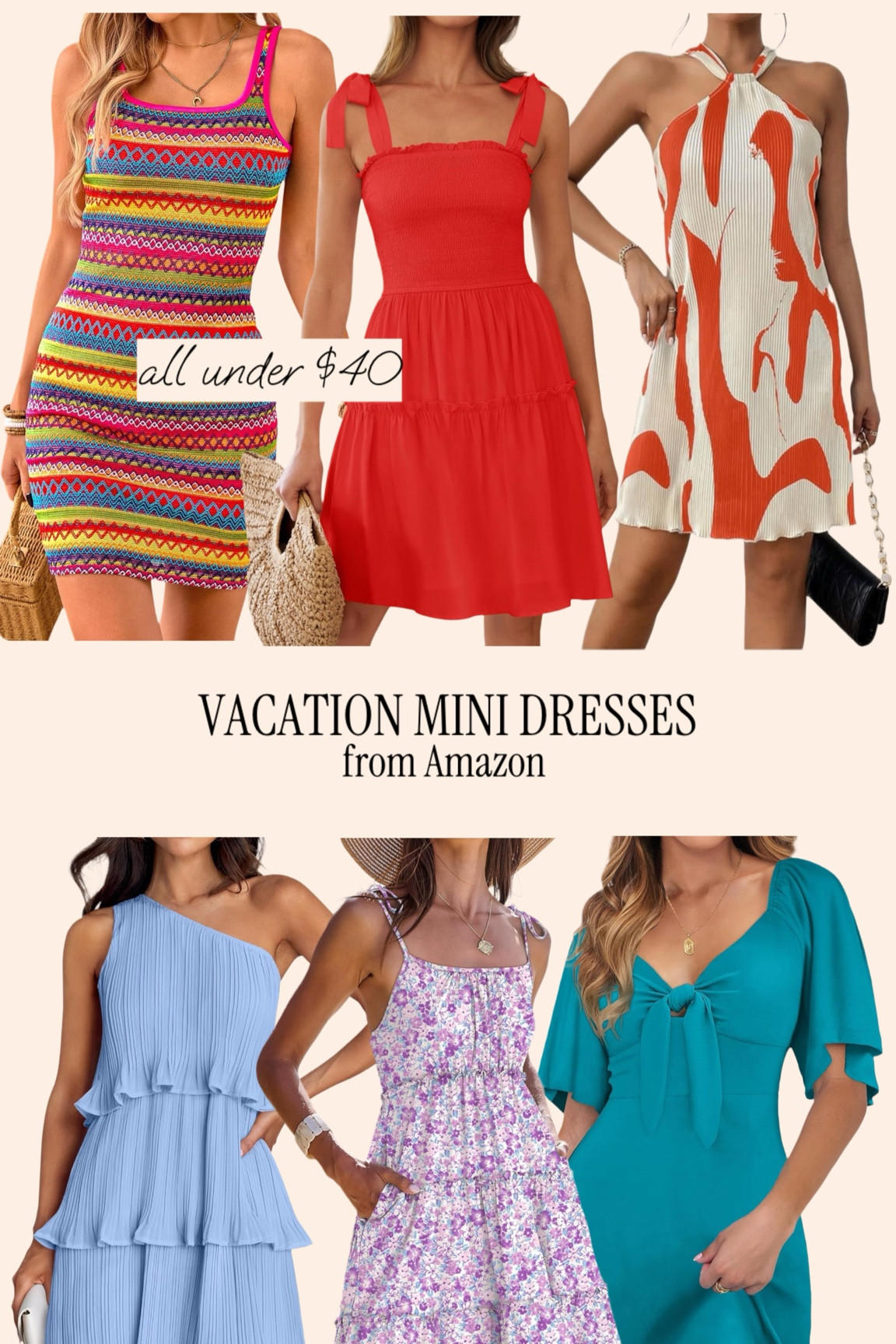 RESORT WEAR - Vacation Mini Dress Outfits that are all under $40 on Amazon 🌴

over 40, petite, curvy, petite curvy, midsize, vacation outfits, summer dress, sundress 

#LTKStyleTip #LTKTravel #LTKFindsUnder50