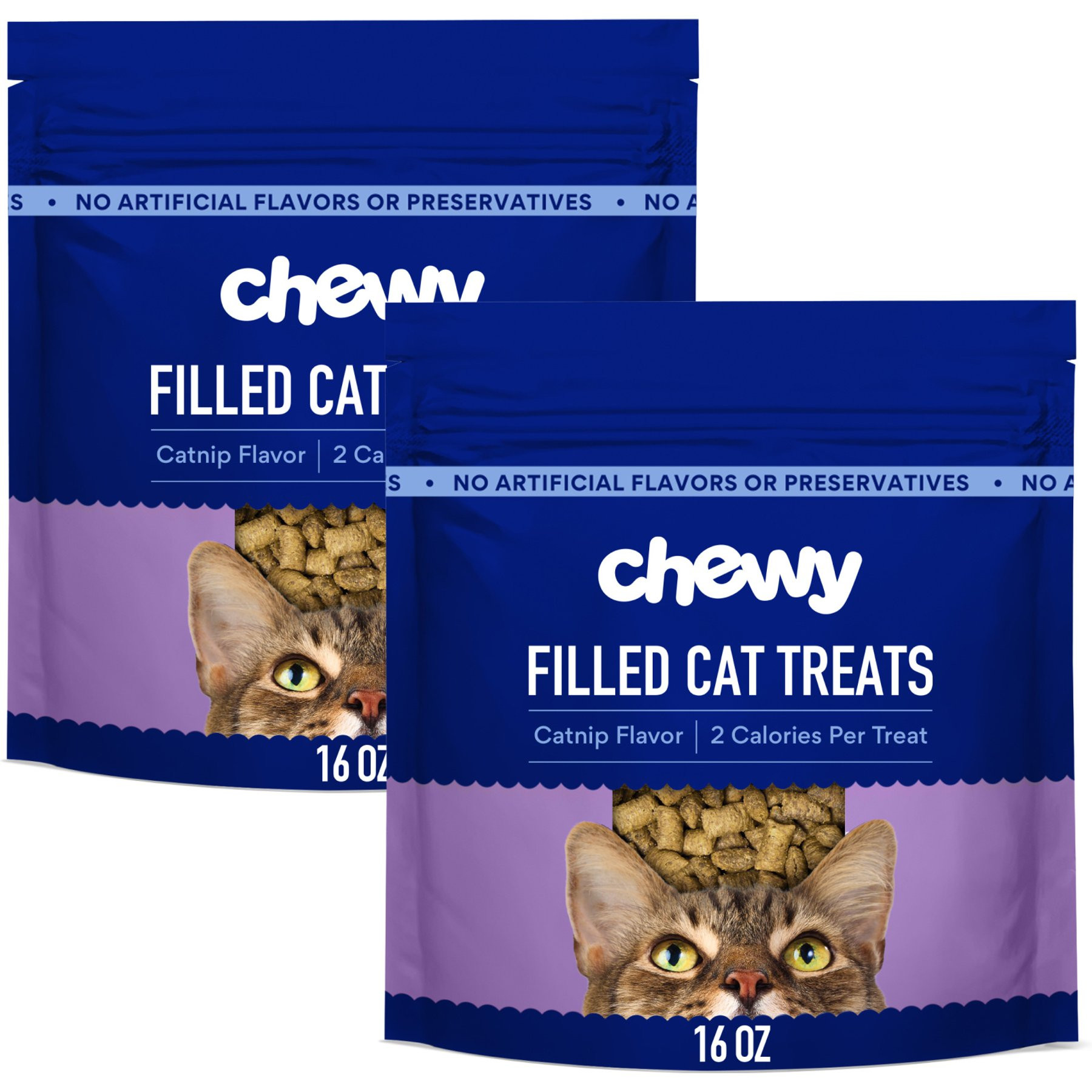 Chewy Made Catnip Flavor Filled Crunchy Cat Treats (FORMERLY TINY TIGER), 32-oz bundle | Chewy