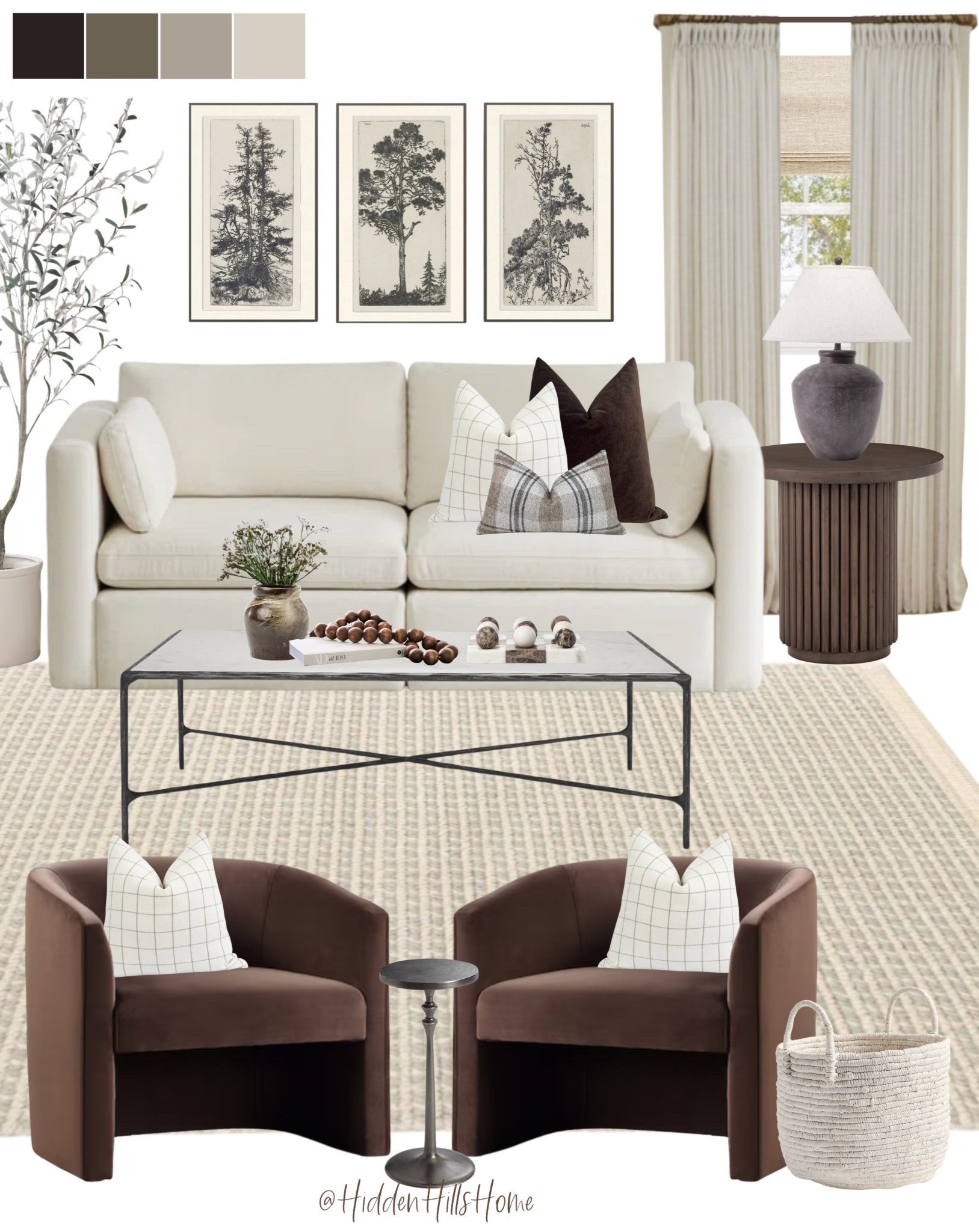 Cozy living room decor ideas! Living room mood board, home decor inspiration, living room rug, living room design, coffee table, accent chairs #livingroom

#LTKHome #LTKSaleAlert #LTKSeasonal