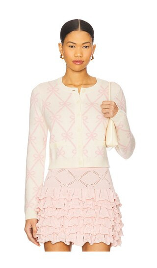 LoveShackFancy Veronika Cardigan in Rose. - size S | Revolve Clothing (Global)