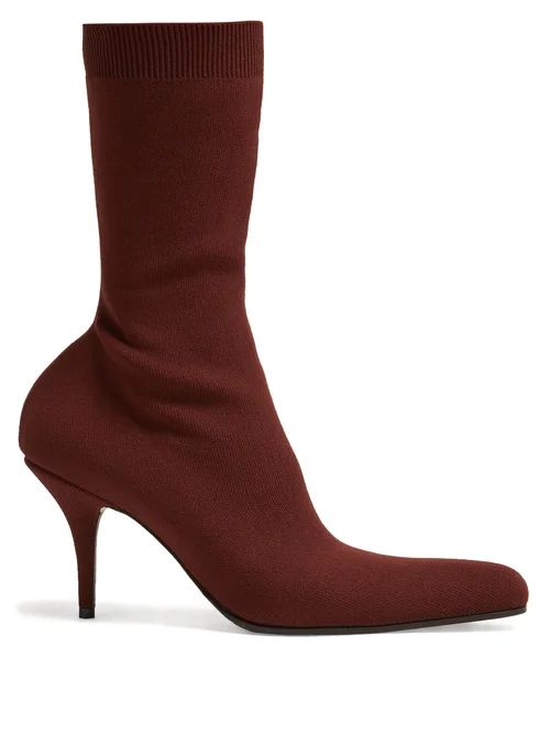 Balenciaga - Round Sock Booties - Womens - Red | Matches (US)
