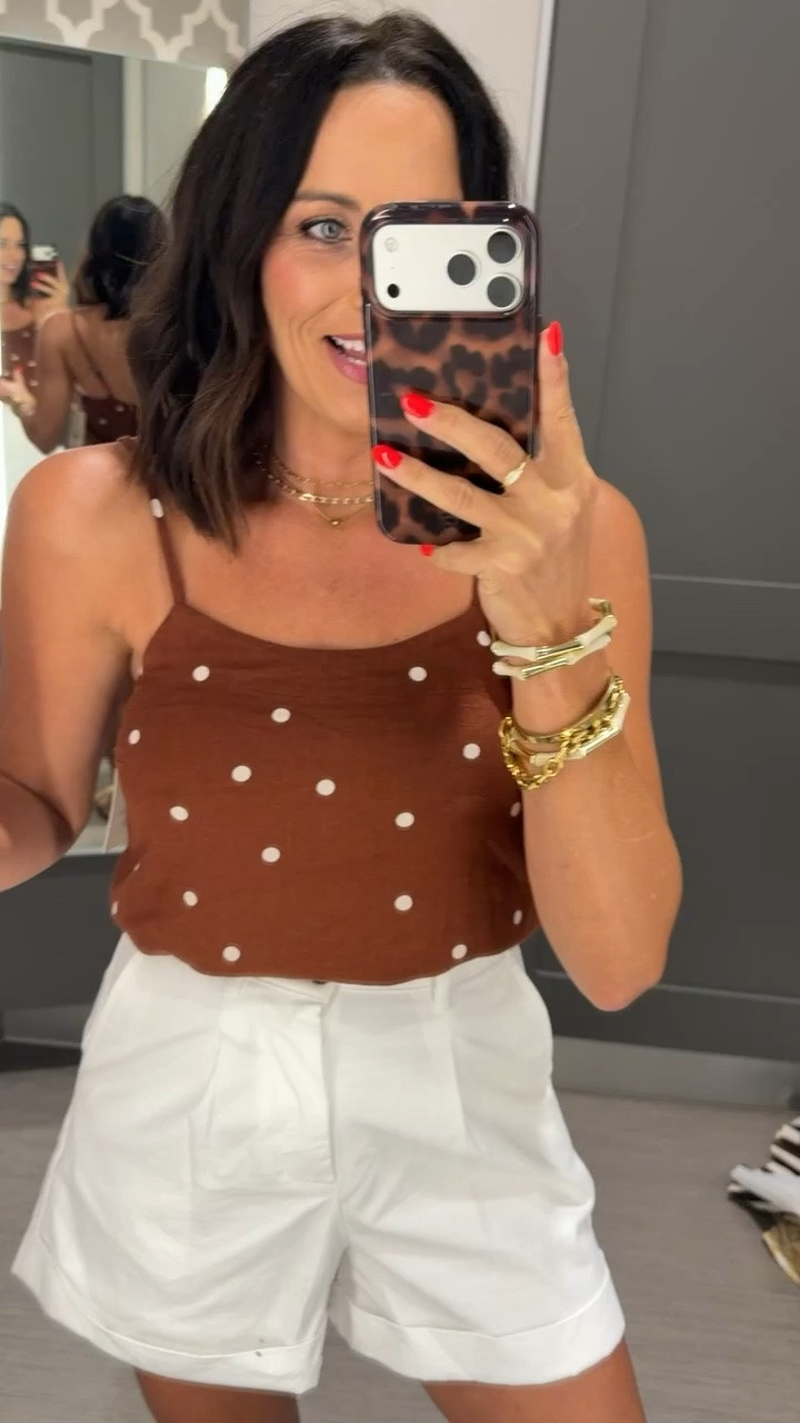 This top is giving expensive boutique vibes 🤎

I love a good brown and white combo for summer, and this one is so cute and easy to wear. The polka dots add the perfect touch, the shorts are super flattering, and the whole outfit looks put together without any effort. Such a good look for vacation, brunch, or everyday summer plans.

Size XS, 5’3 for reference

#TargetStyle #TargetFinds #TargetFashion #SummerStyle #AffordableFashion #LTKStyle #LTKFinds #OOTD #SummerOutfit #NeutralStyle