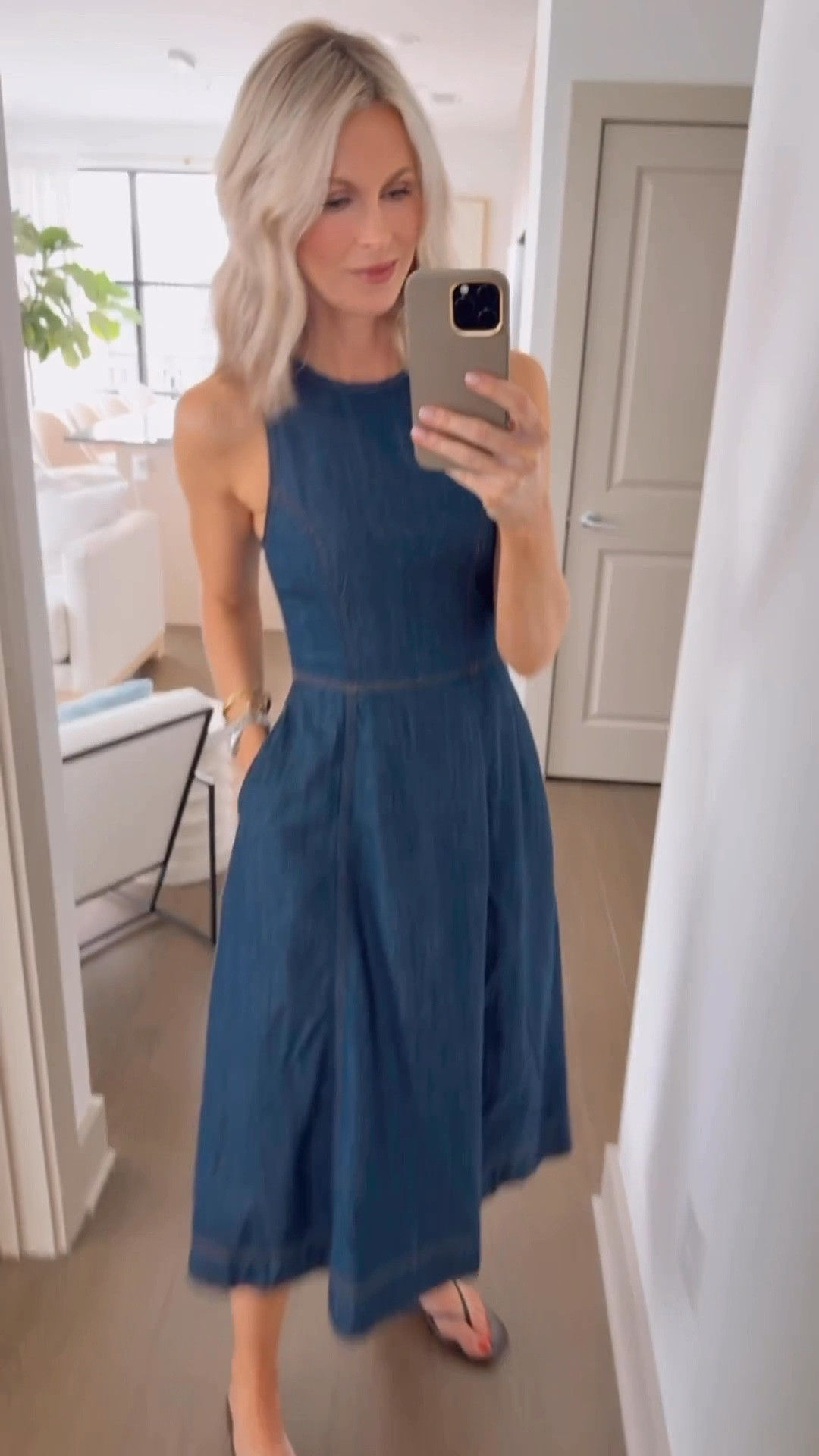 Reformation/Pippa デニム Midi ドレス ワンピース Reformation Pippa Denim Midi Dress | Anthropologie