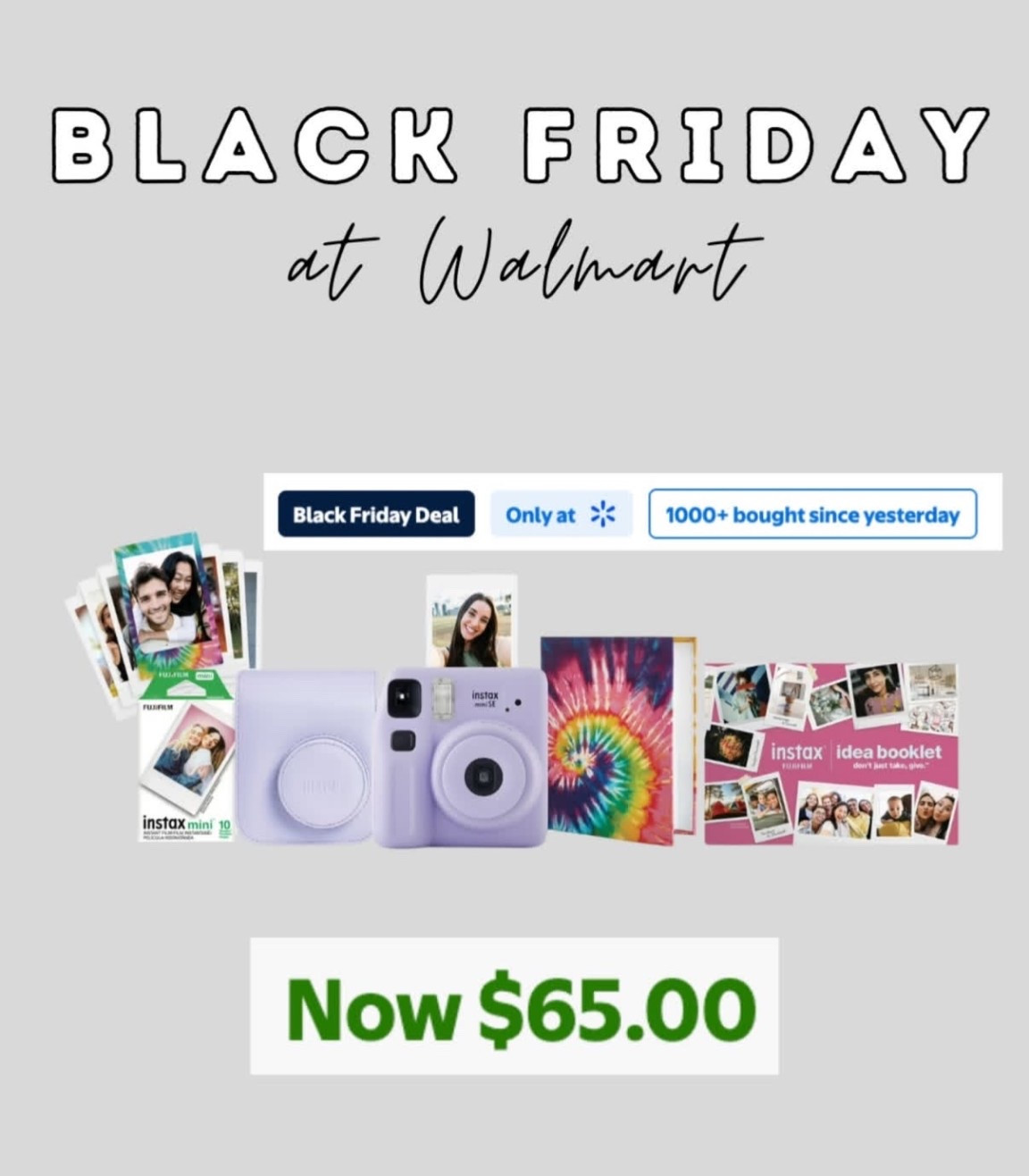 On sale- Fujifilm instax Mini SE Instant Camera Bundle with Case, 10 Pack Film, Album, and Frame Stickers, Lavender (Value Bundle)

#LTKGiftGuide #LTKHoliday #LTKCyberWeek