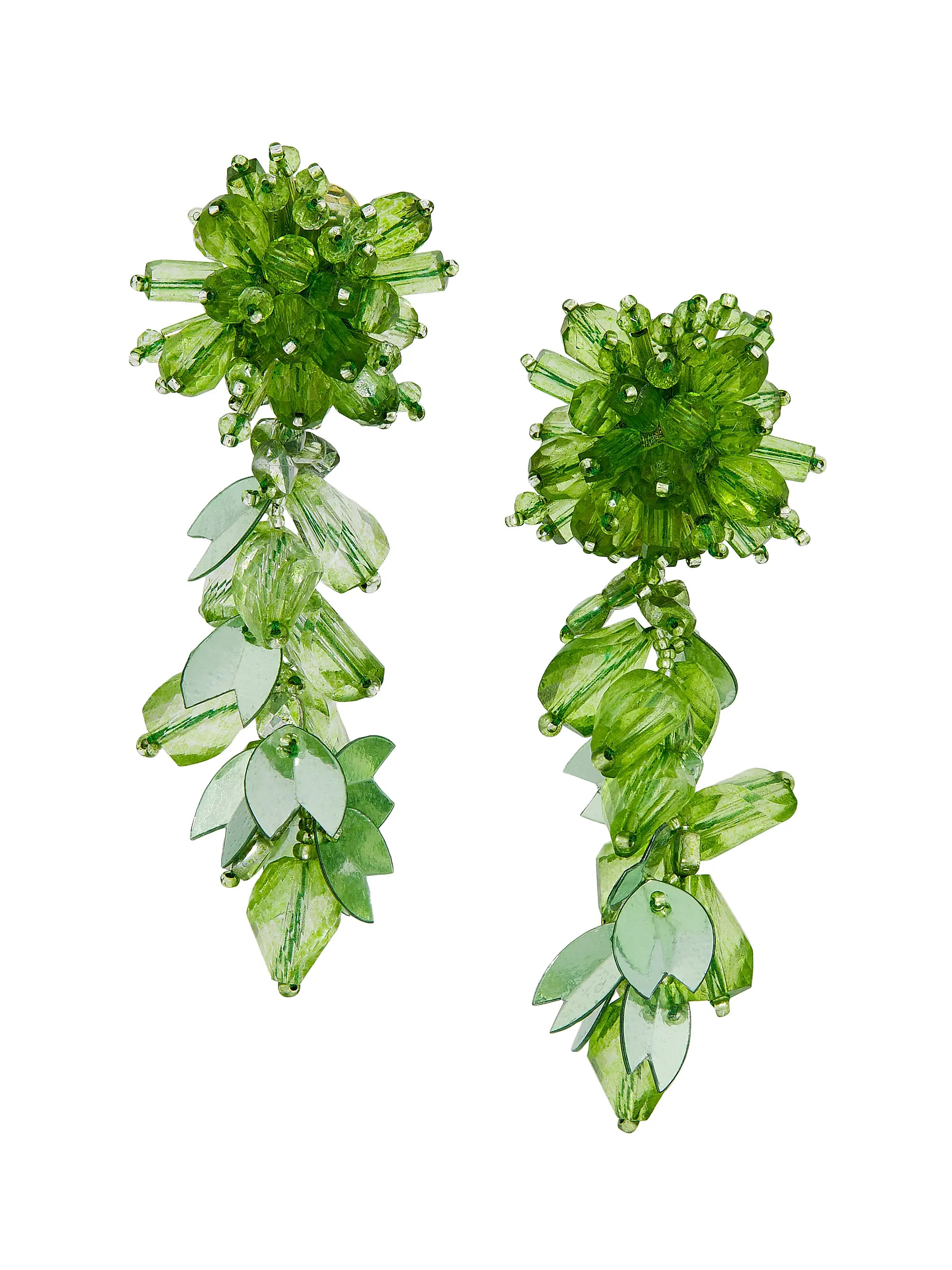 Oscar de la Renta Goldtone &amp; Mixed-Media Clip-On Drop Earrings | Saks Fifth Avenue | Saks Fifth Avenue