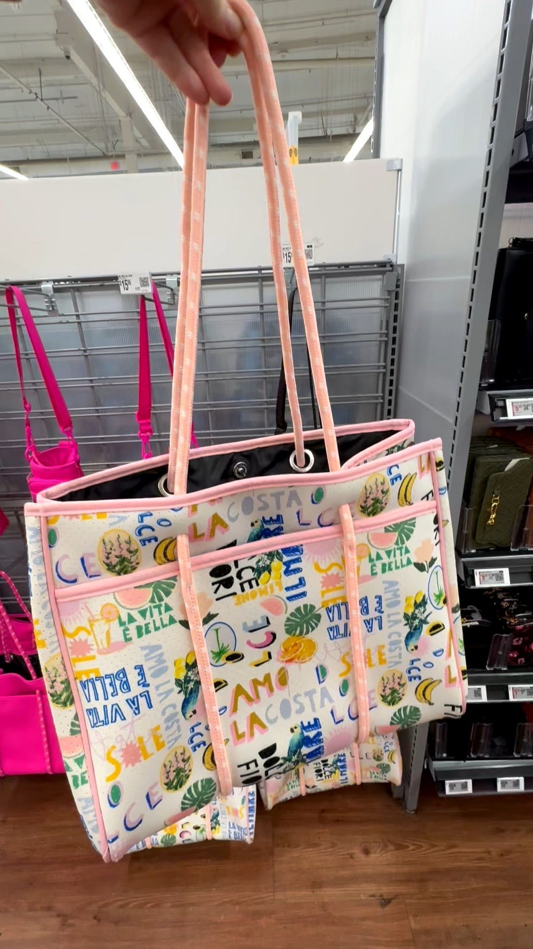 Cute new print on the annual neoprene tote by No Boundaries 