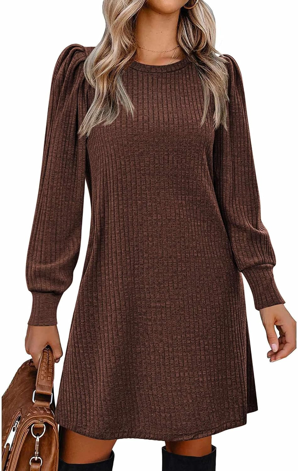 Zeagoo Women Fall Winter Dress Knitted Pullover Dresses | Amazon (US)