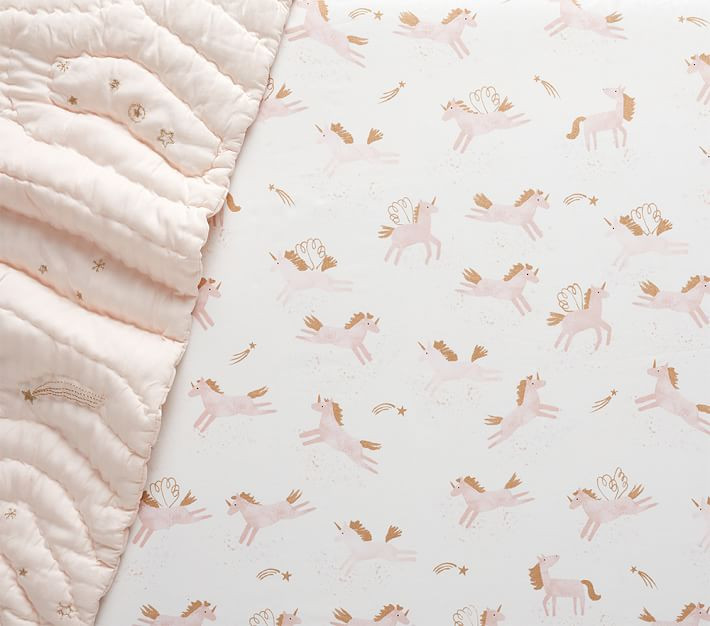 Mila Metallic Crib Fitted Sheet | Pottery Barn Kids