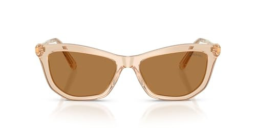 Swarovski Women's SK6057 Cat Eye Sunglasses, Transparent Beige/Bronze, 56 mm | Amazon (US)