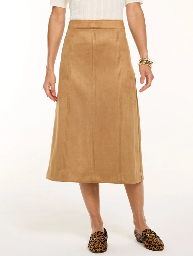 Faux Suede Midi Skirt | Talbots