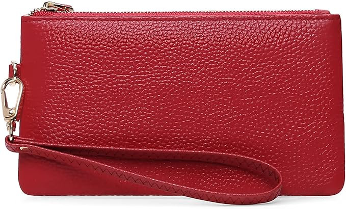 GOIACII Women's Wristlet Clutch Slim Leather Wallet RFID Blocking Handbag | Amazon (US)