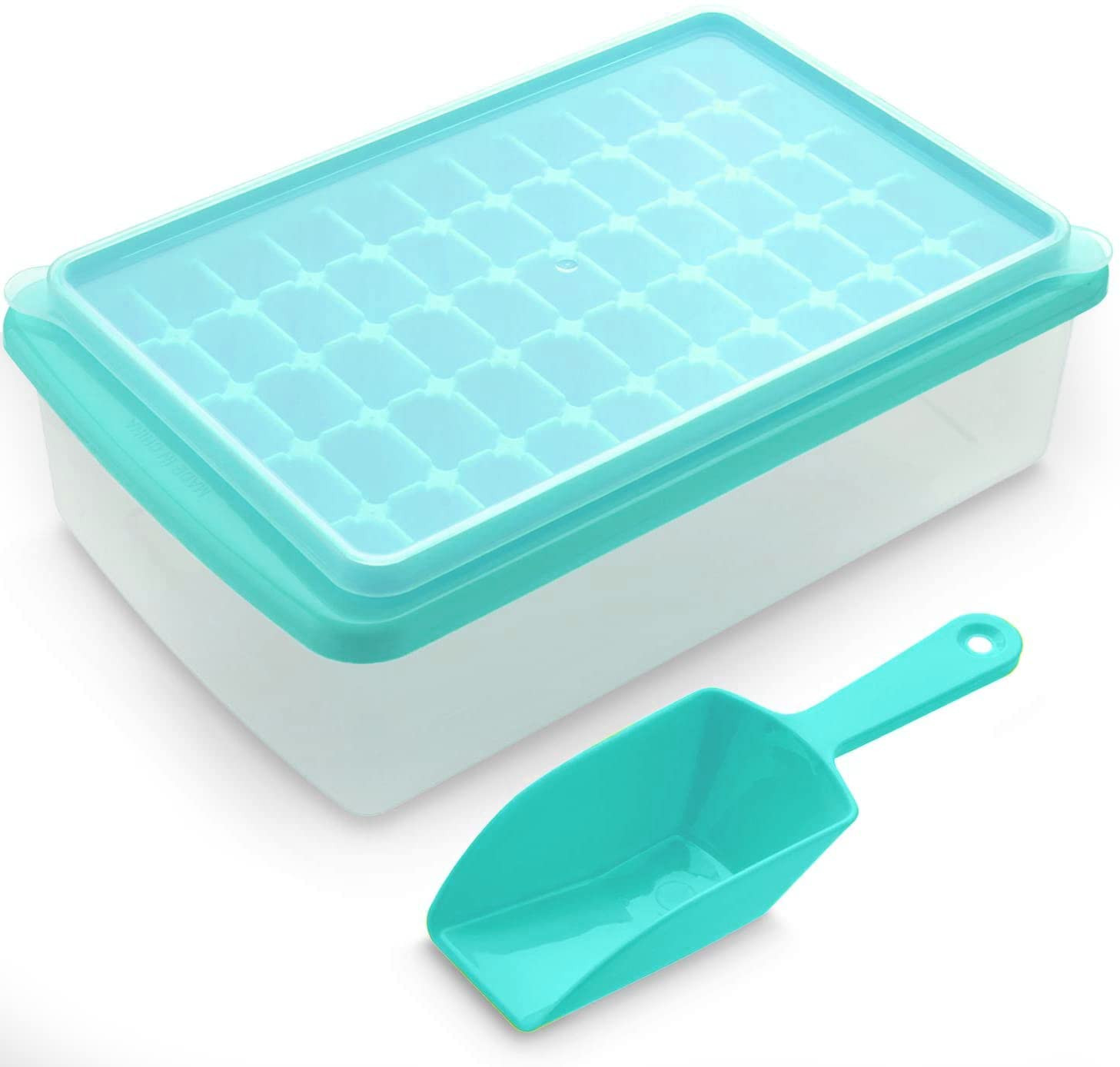 Ice Cube Tray With Lid & Bin | BPA Free Ice Tray For Freezer With Cover, Container & Scoop | No S... | Amazon (US)