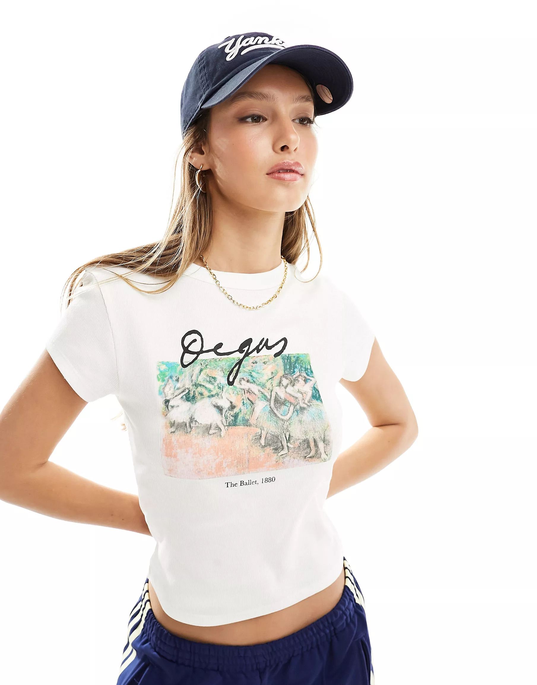 ASOS DESIGN baby tee with ballet degas licence with graphic in white | ASOS | ASOS (Global)